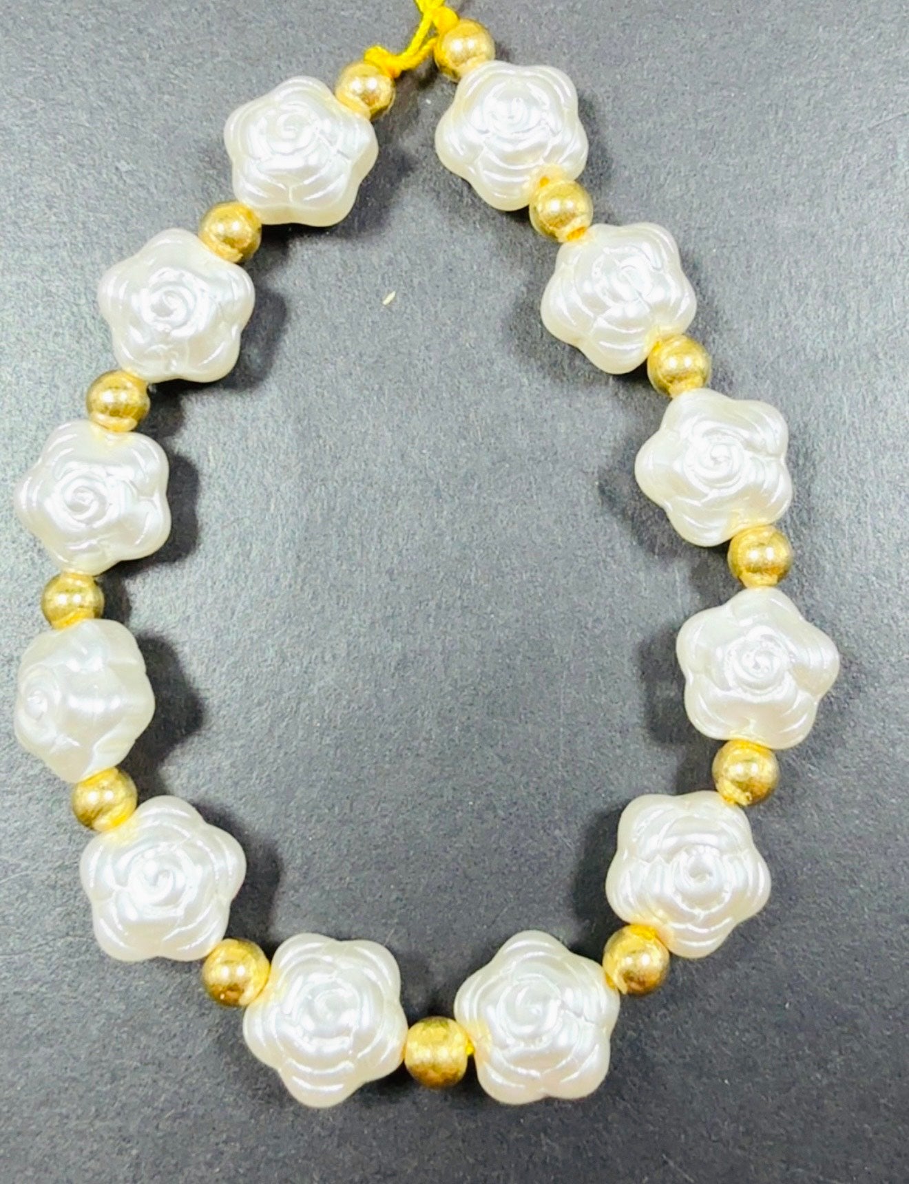 Chinese Swarovski Pearl Crystal Small Flower Shape Beads, Beautiful White Swarovski Crystal Pearl  7.5"