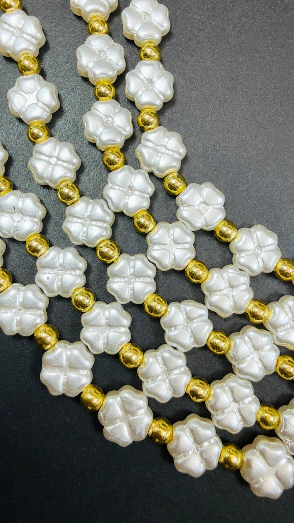Chinese Swarovski Pearl Crystal Clover Leaf Shape Beads, Beautiful White Swarovski Crystal Pearl  7.5"