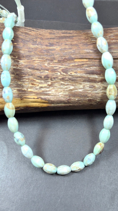 NATURAL Gemstone Dragon Skin Agate, Faceted Curve Tube Shape, Blue Brown Earthy Color. Full Strand 15', Great for Jewelry Making!