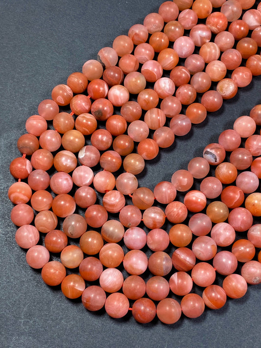 Natural Matte Botswana Agate Gemstone Bead 6mm 8mm 11mm 12mm Round Bead, Beautiful Matte Red Orange Color Botswana Agate Beads Great Quality