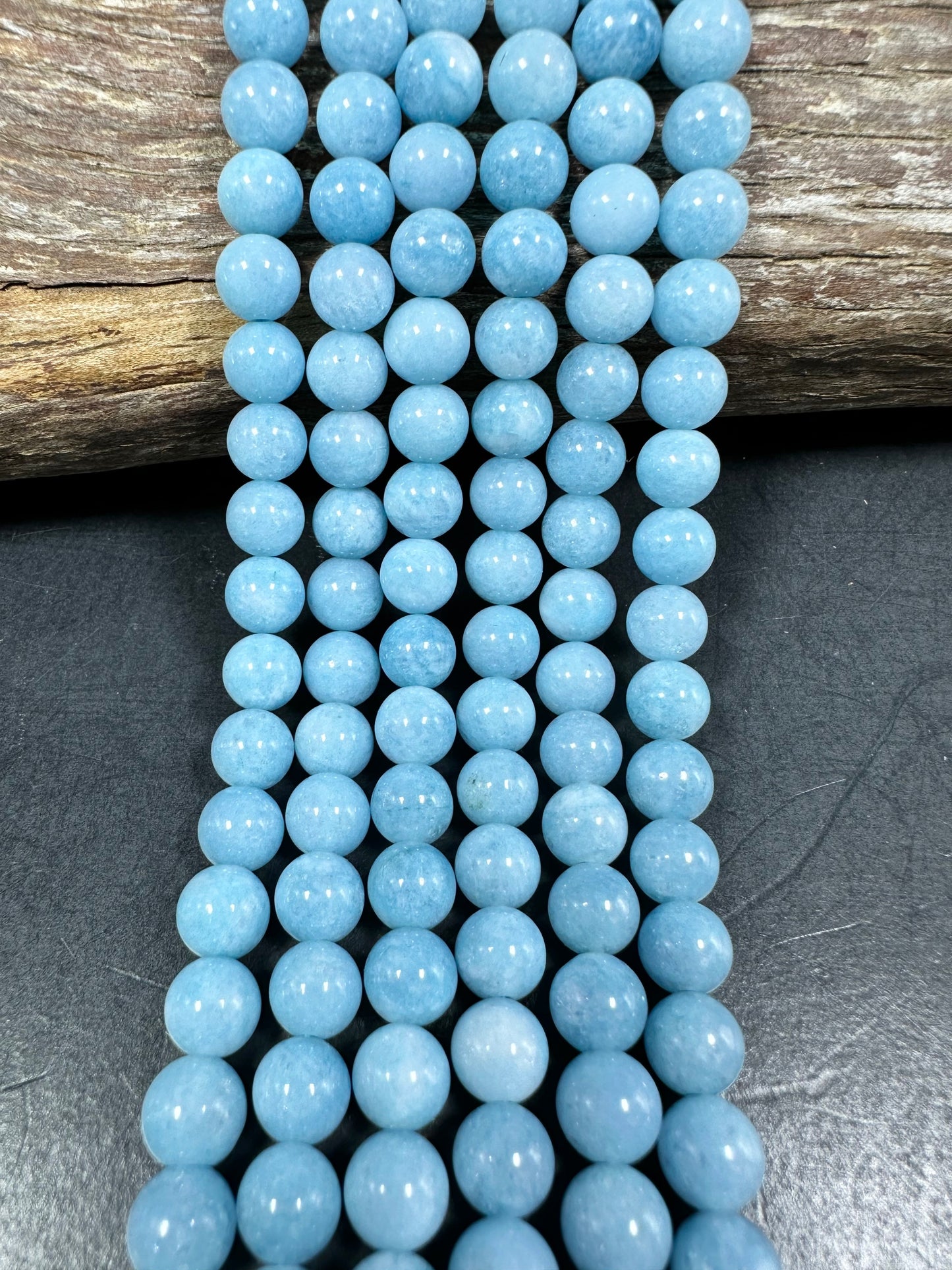 NATURAL Aquamarine Quartz Gemstone Round 8mm Beads. Amazing Blue Color Loose Beads, Excellent Quality Gemstone Beads Full Strand 15.5"