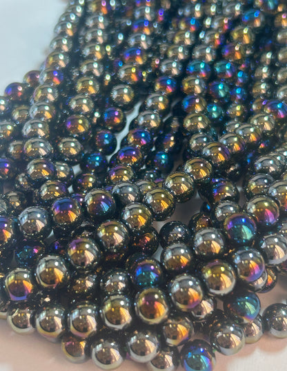 Beautiful Chinese crystal. Smooth Round shape bead. Gorgeous multichromatic with rainbow colors, great quality crystal full strand