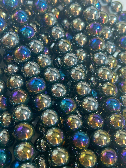 Beautiful Chinese crystal. Smooth Round shape bead. Gorgeous multichromatic with rainbow colors, great quality crystal full strand