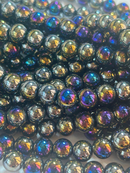 Beautiful Chinese crystal. Smooth Round shape bead. Gorgeous multichromatic with rainbow colors, great quality crystal full strand