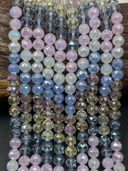 Beautiful Crystal glass bead. Faceted round shape bead. Gorgeous multicolor strand, high quality crystal bead! Full strand