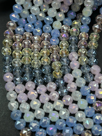 Beautiful Crystal glass bead. Faceted round shape bead. Gorgeous multicolor strand, high quality crystal bead! Full strand