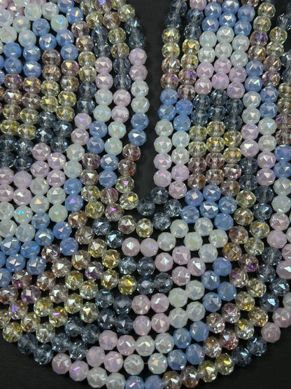 Beautiful Crystal glass bead. Faceted round shape bead. Gorgeous multicolor strand, high quality crystal bead! Full strand