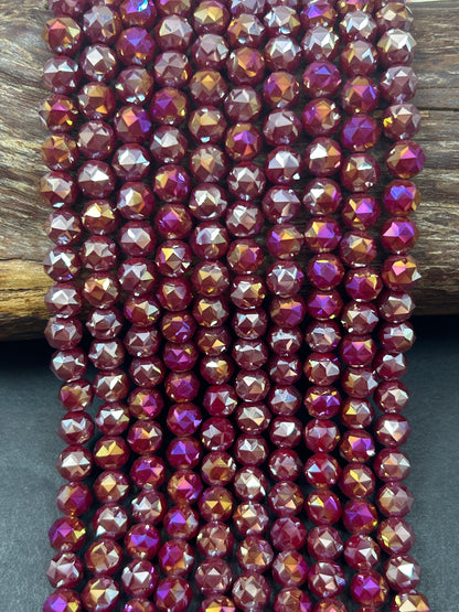 Beautiful Magenta Multichromatic Mystic Chinese Crystal Glass Bead Faceted 6MM 8MM 10MM Round Bead, Gorgeous Great Quality Glass