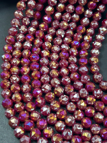 Beautiful Magenta Multichromatic Mystic Chinese Crystal Glass Bead Faceted 6MM 8MM 10MM Round Bead, Gorgeous Great Quality Glass