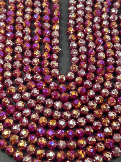 Beautiful Magenta Multichromatic Mystic Chinese Crystal Glass Bead Faceted 6MM 8MM 10MM Round Bead, Gorgeous Great Quality Glass