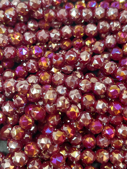 Beautiful Magenta Multichromatic Mystic Chinese Crystal Glass Bead Faceted 6MM 8MM 10MM Round Bead, Gorgeous Great Quality Glass