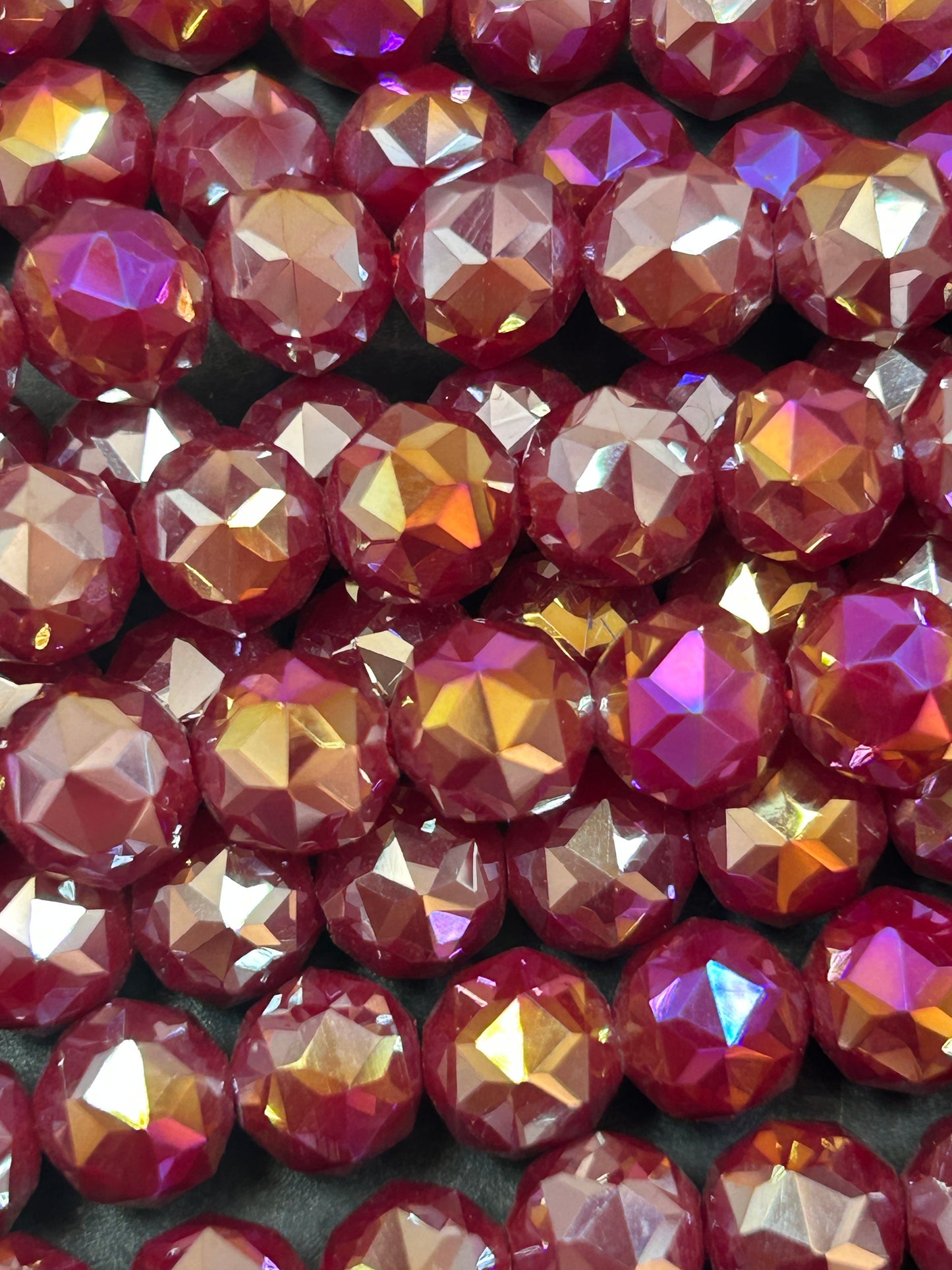 Beautiful Magenta Multichromatic Mystic Chinese Crystal Glass Bead Faceted 6MM 8MM 10MM Round Bead, Gorgeous Great Quality Glass