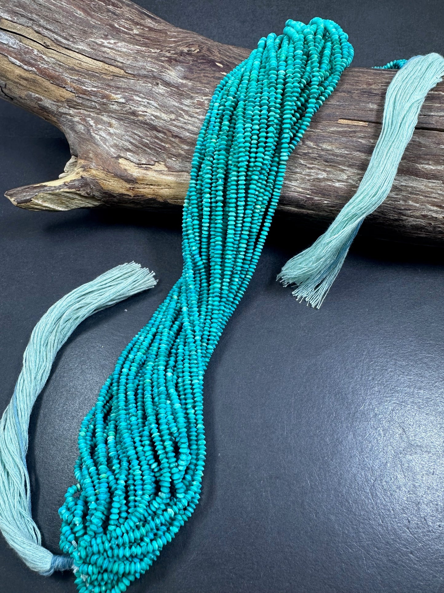 Natural Blue Turquoise Rondelle Diamond Smooth Shape Beads 3mm, Beautiful Blue Color Great Quality 15.5"