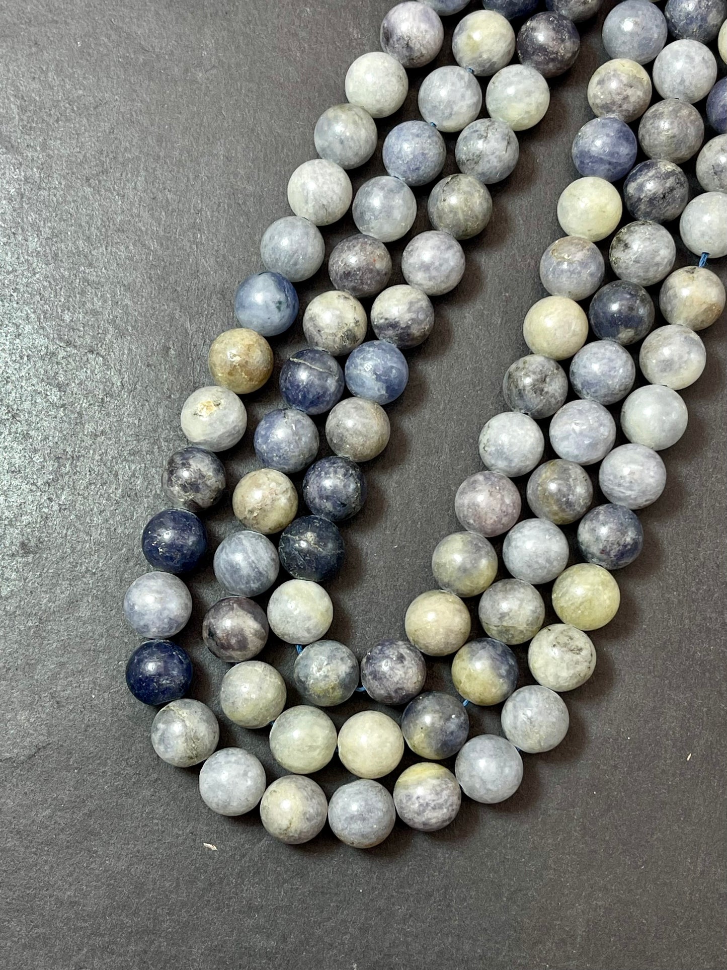 Natural iolite gemstone bead. 6mm 8mm 10mm round bead. Gorgeous natural gray purple blue color. Iolite gemstone bead. Loose bead!