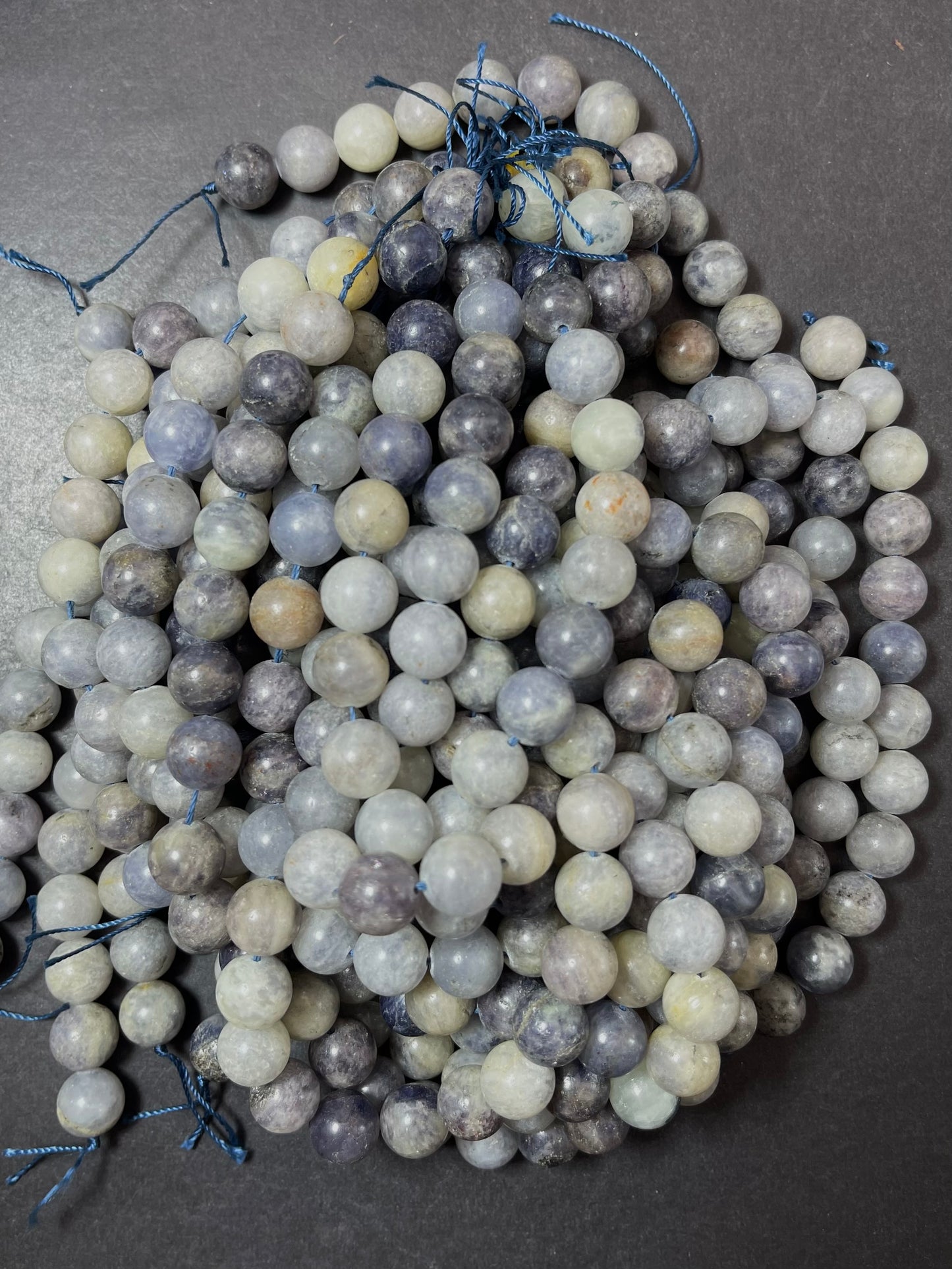 Natural iolite gemstone bead. 6mm 8mm 10mm round bead. Gorgeous natural gray purple blue color. Iolite gemstone bead. Loose bead!