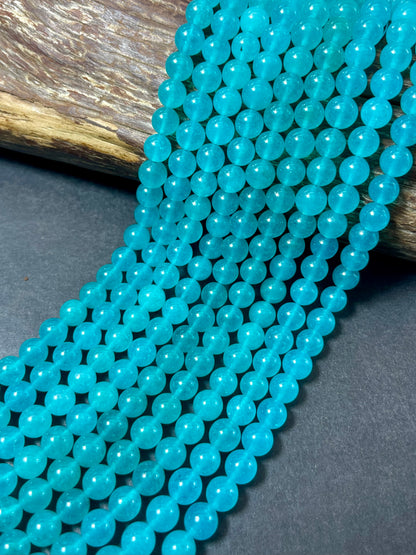 AAA Natural Amazonite Teal Blue stone bead. 6mm 8mm 10mm round bead . Gorgeous natural blue green amazonite gemstone. Full strand 15.5”