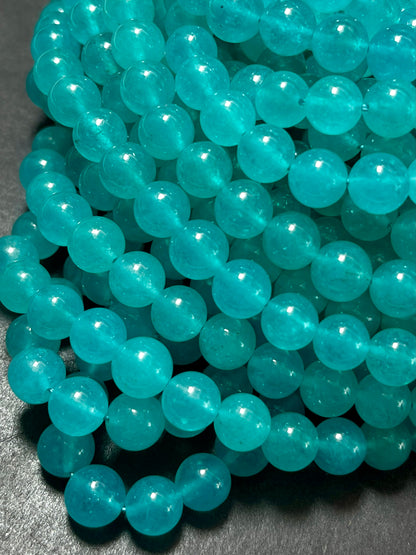 AAA Natural Amazonite Teal Blue stone bead. 6mm 8mm 10mm round bead . Gorgeous natural blue green amazonite gemstone. Full strand 15.5”