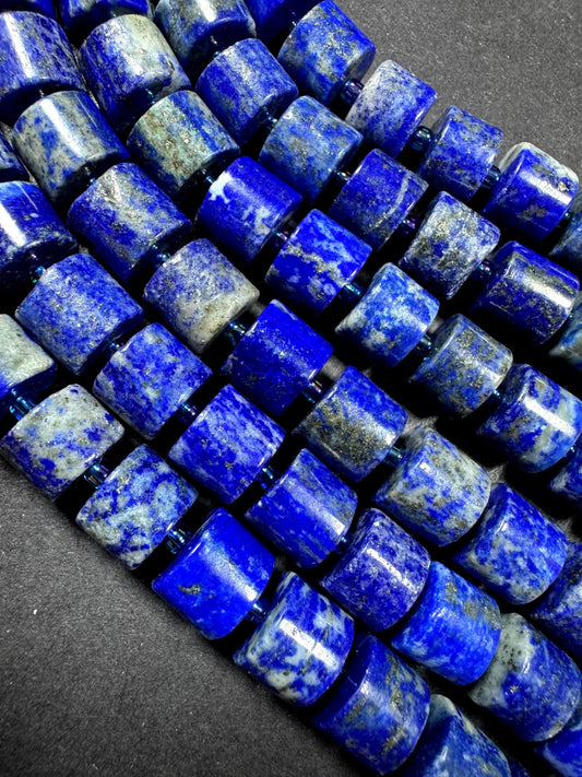 Natural Lapis Lazuli gemstone bead. gorgeous natural blue color. Not treated. Full strand 15.5”