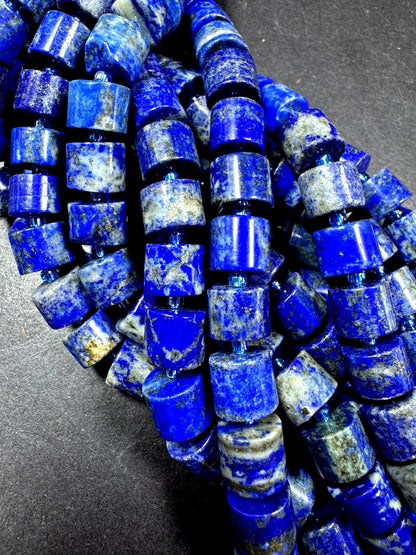 Natural Lapis Lazuli gemstone bead. gorgeous natural blue color. Not treated. Full strand 15.5”