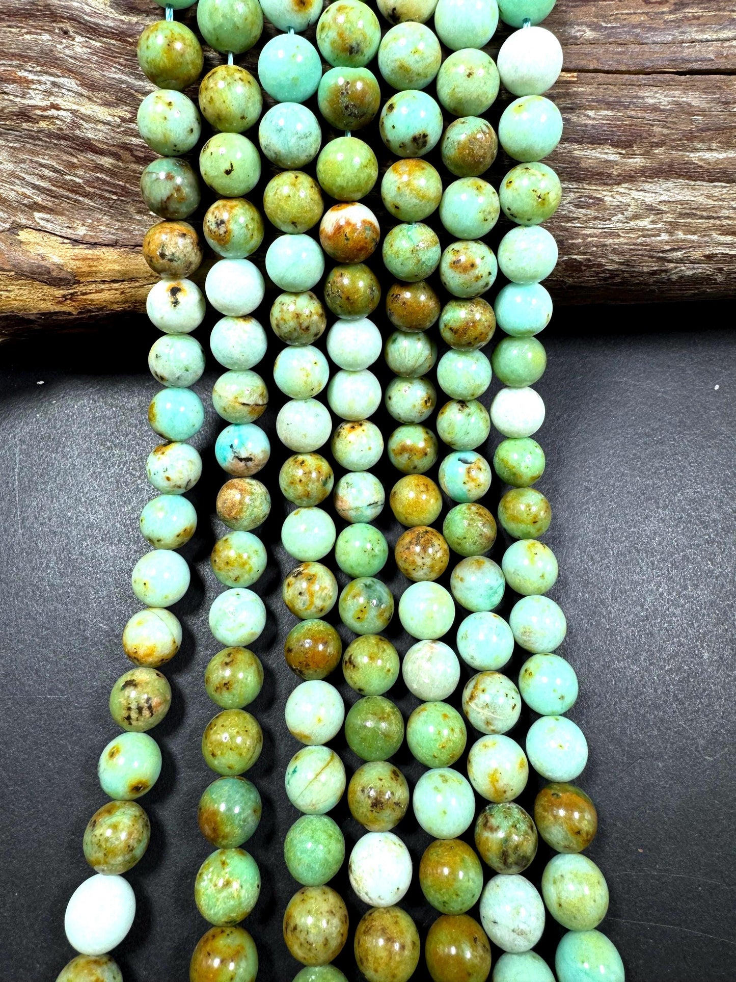Natural Mongolia turquoise gemstone bead. 6mm 8mm 10mm smooth round bead. Excellent quality. full strand 15.5”