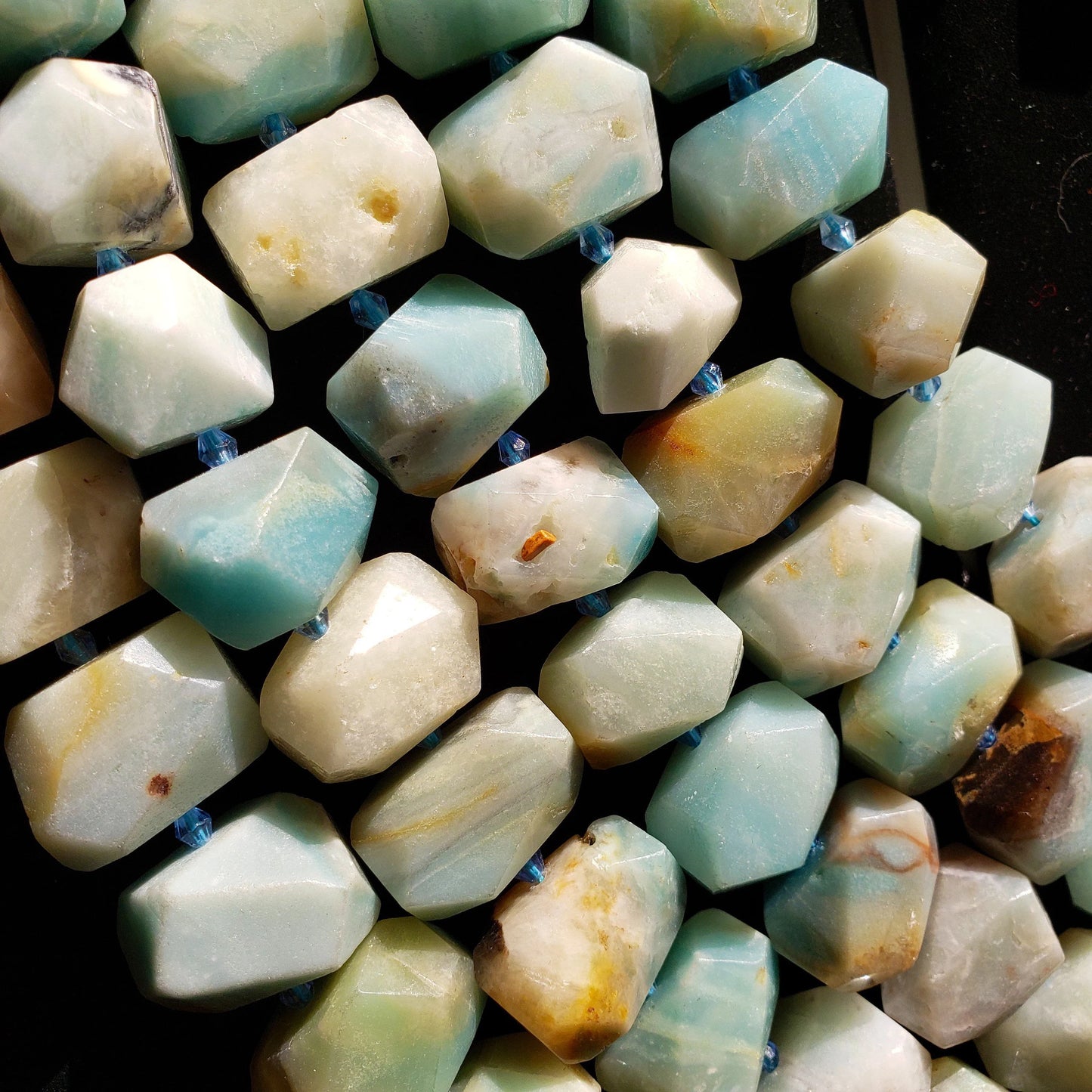 Natural Amazonite 24x15mm Nugget Shape Full Strand 16" Gorgeous Light Turquoise Color Great for Jewelry Making