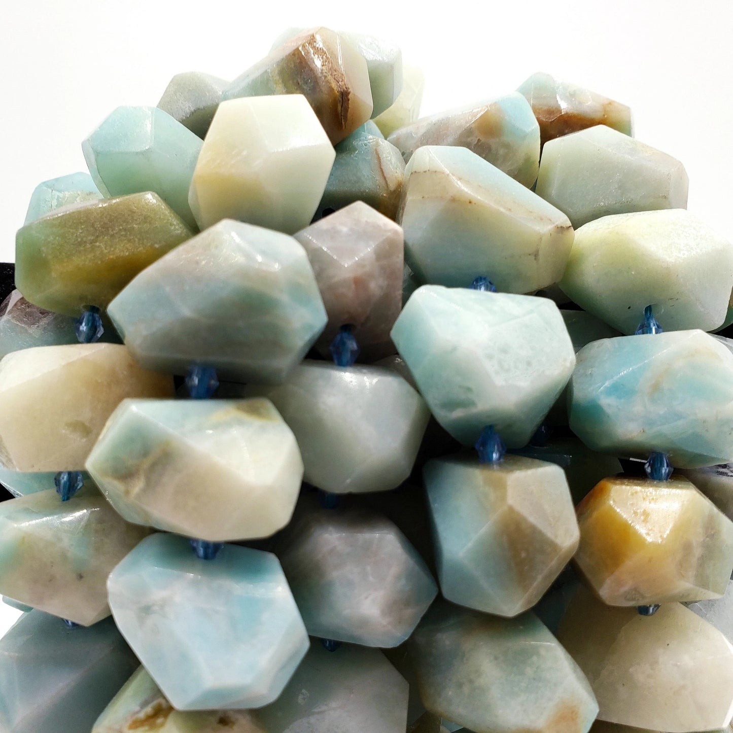 Natural Amazonite 24x15mm Nugget Shape Full Strand 16" Gorgeous Light Turquoise Color Great for Jewelry Making