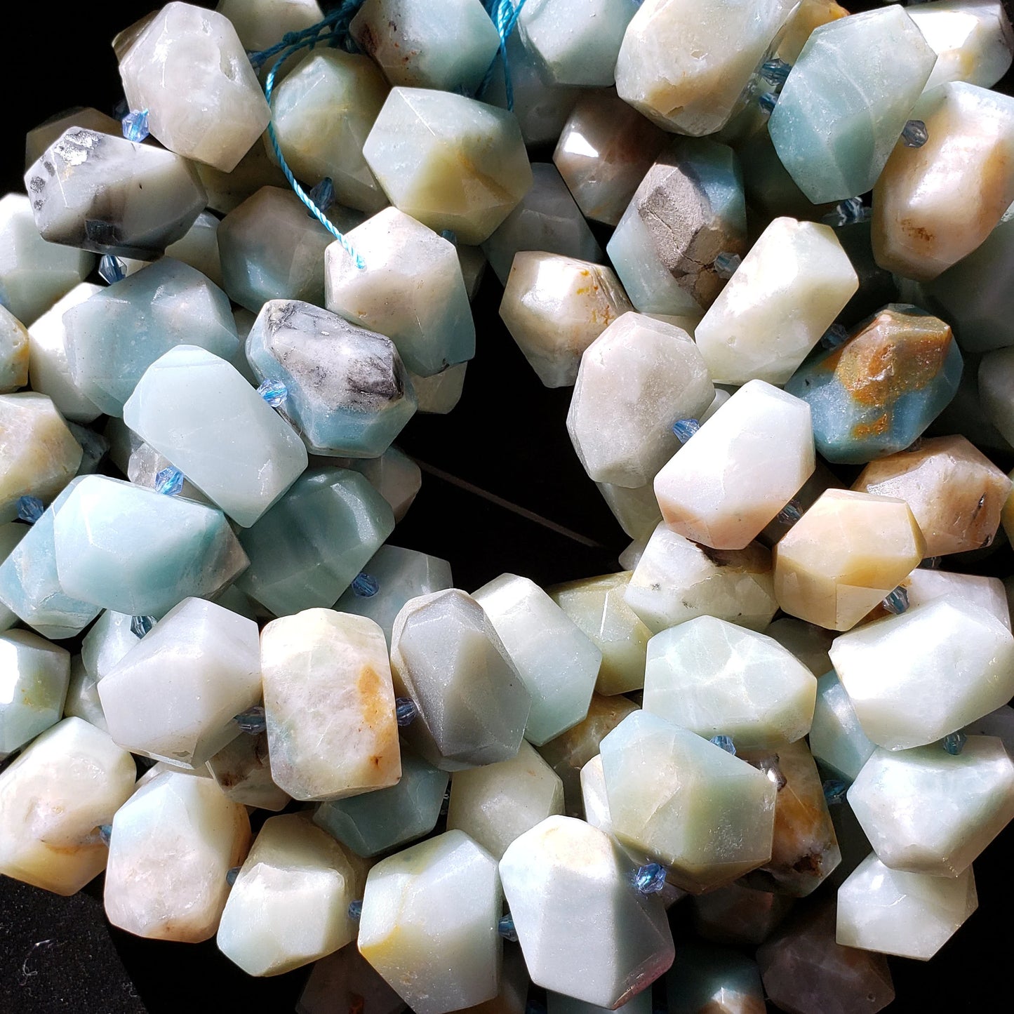 Natural Amazonite 24x15mm Nugget Shape Full Strand 16" Gorgeous Light Turquoise Color Great for Jewelry Making