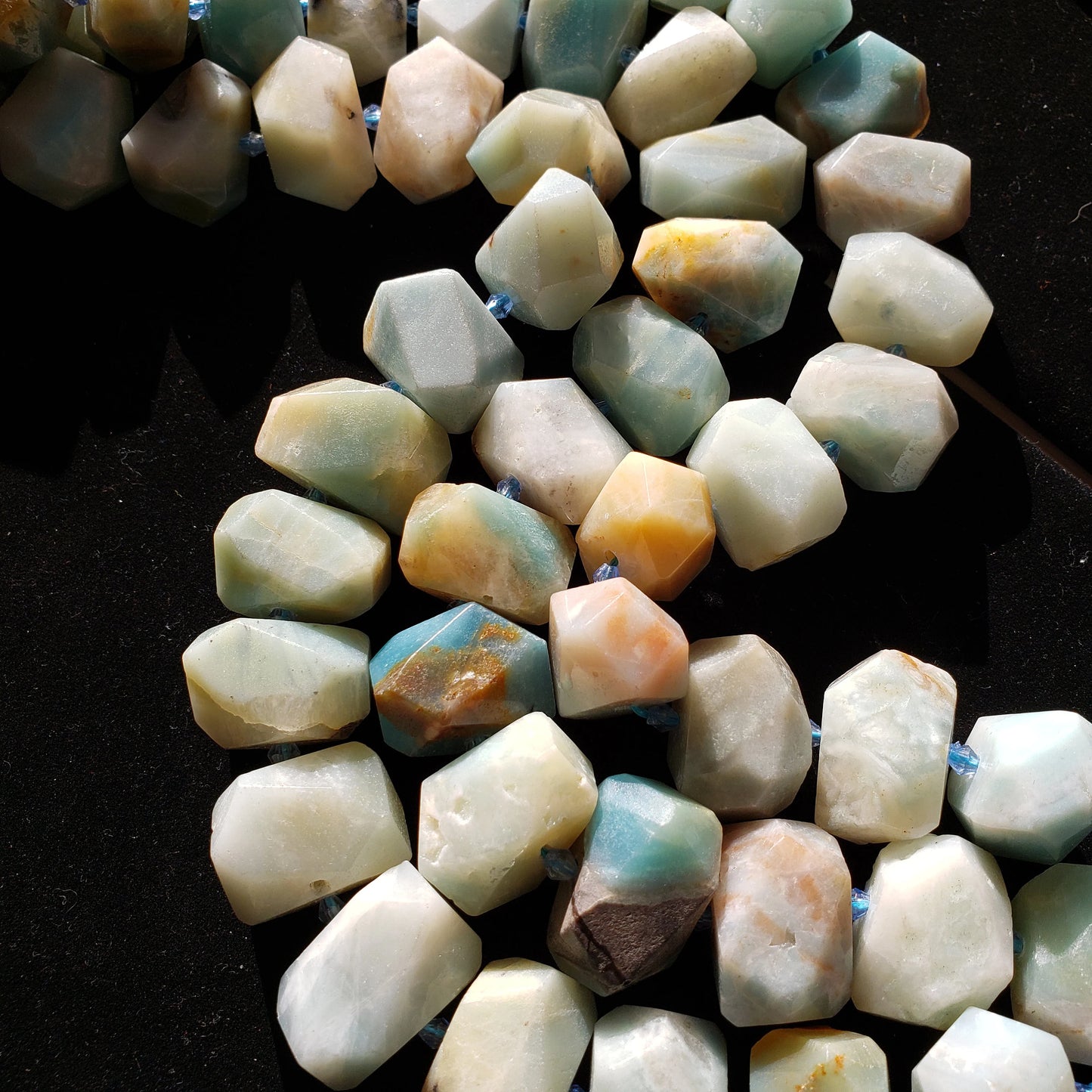 Natural Amazonite 24x15mm Nugget Shape Full Strand 16" Gorgeous Light Turquoise Color Great for Jewelry Making