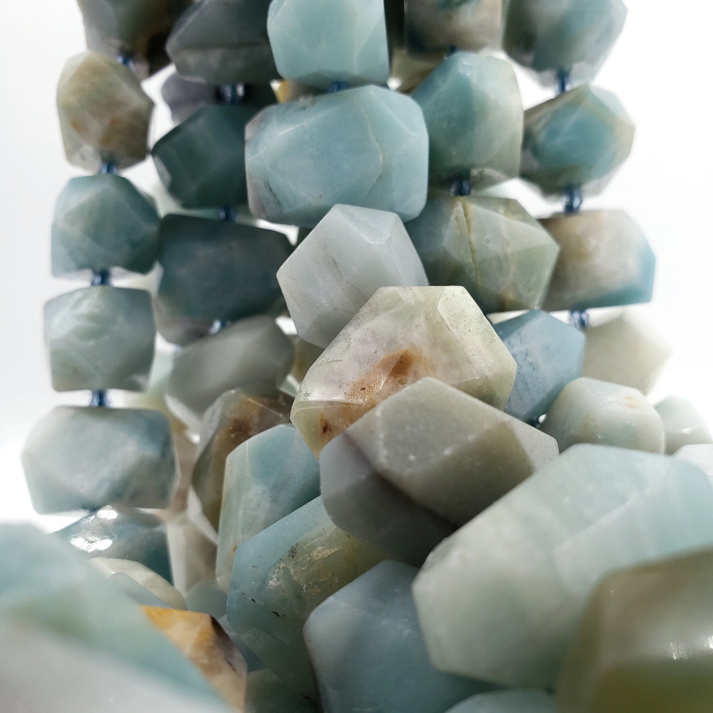 Natural Amazonite 24x15mm Nugget Shape Full Strand 16" Gorgeous Light Turquoise Color Great for Jewelry Making