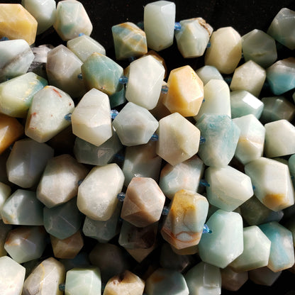 Natural Amazonite 24x15mm Nugget Shape Full Strand 16" Gorgeous Light Turquoise Color Great for Jewelry Making