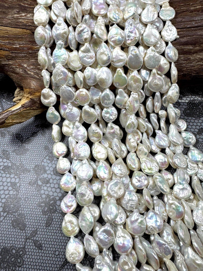 Natural fresh water pearls bead. Teardrop shape pearls . Gorgeous Natural white color pearls .Full strand . Excellent quality!