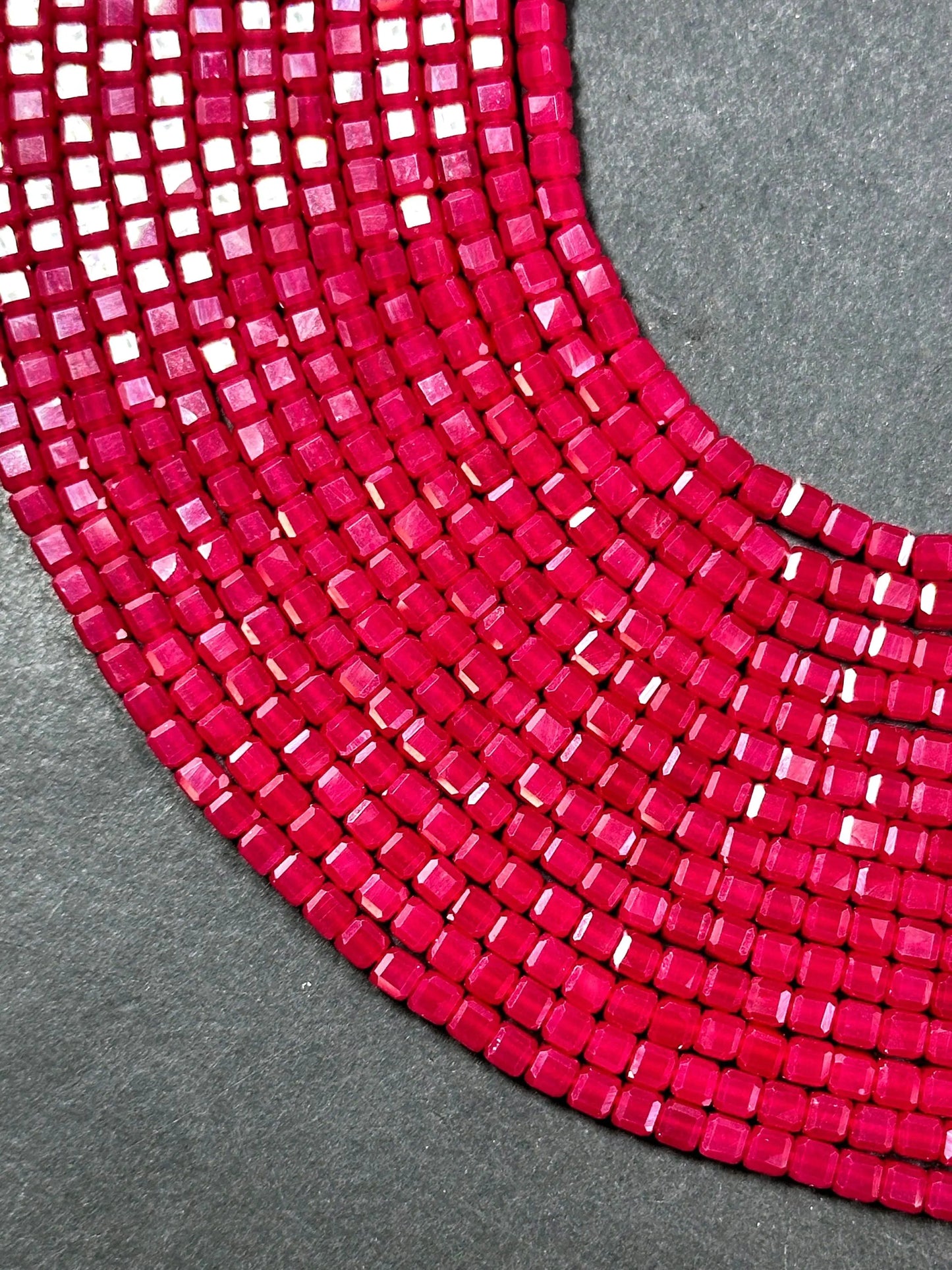 AAA Natural Red Ruby Gemstone Bead Faceted 2mm Cube Shape Beads, Beautiful Natural Red Ruby Stone Beads, Excellent Quality Full Strand 15.5"