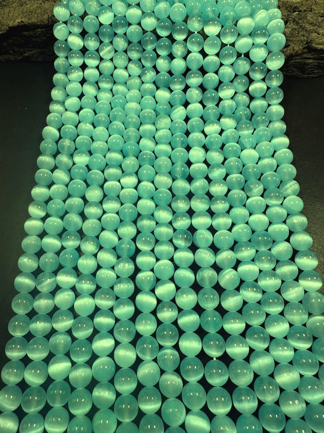 Natural Aqua Blue Selenite Round Shape Bead. 6mm 8mm 10mm, Gorgeous Aqua Blue Color Great Quality 15.5"