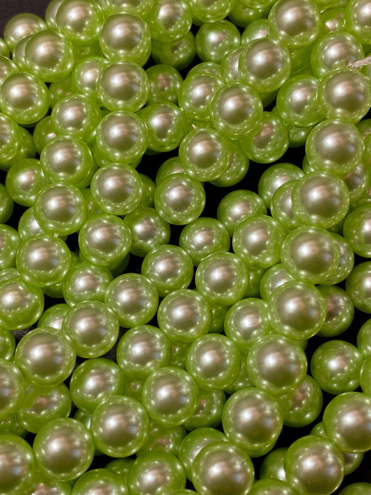 Chinese Swarovski Pearl Crystal Beads 4mm 6mm 8mm 10mm 12mm Round Bead, Beautiful Green Swarovski Crystal Pearl 15.5"
