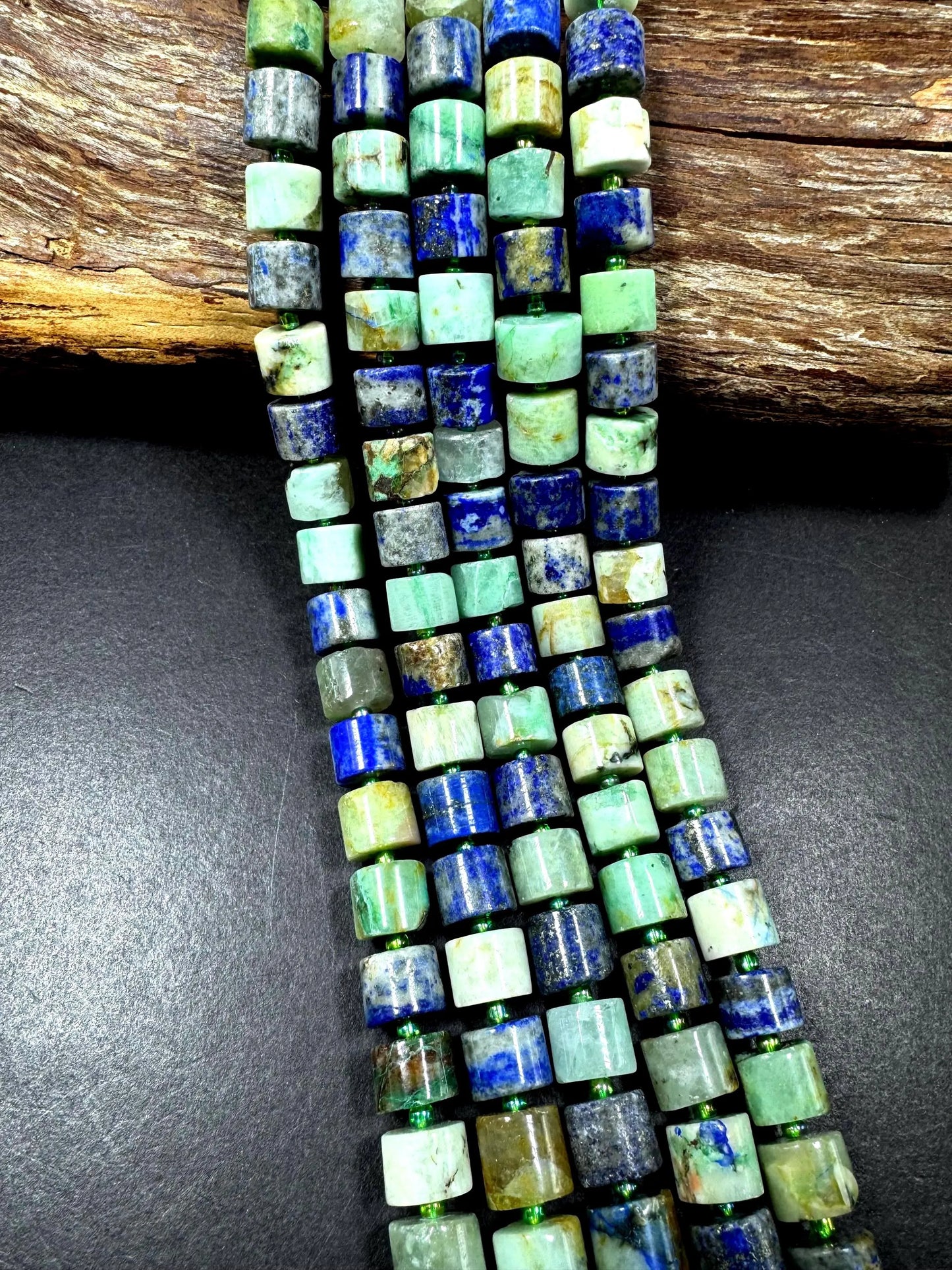 Natural chrysocolla gemstone bead. gorgeous natural blue green color . not treated . full strand 15.5”
