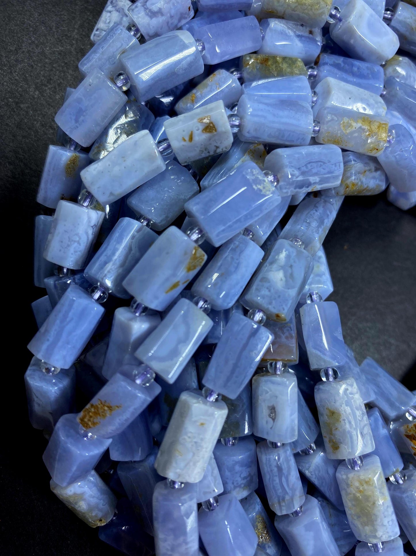 AAA Natural  blue lace garnet gemstone bead. 8x12mm tuba shape bead. Gorgeous natural blue lace color  gemstone. High quality gemstone!