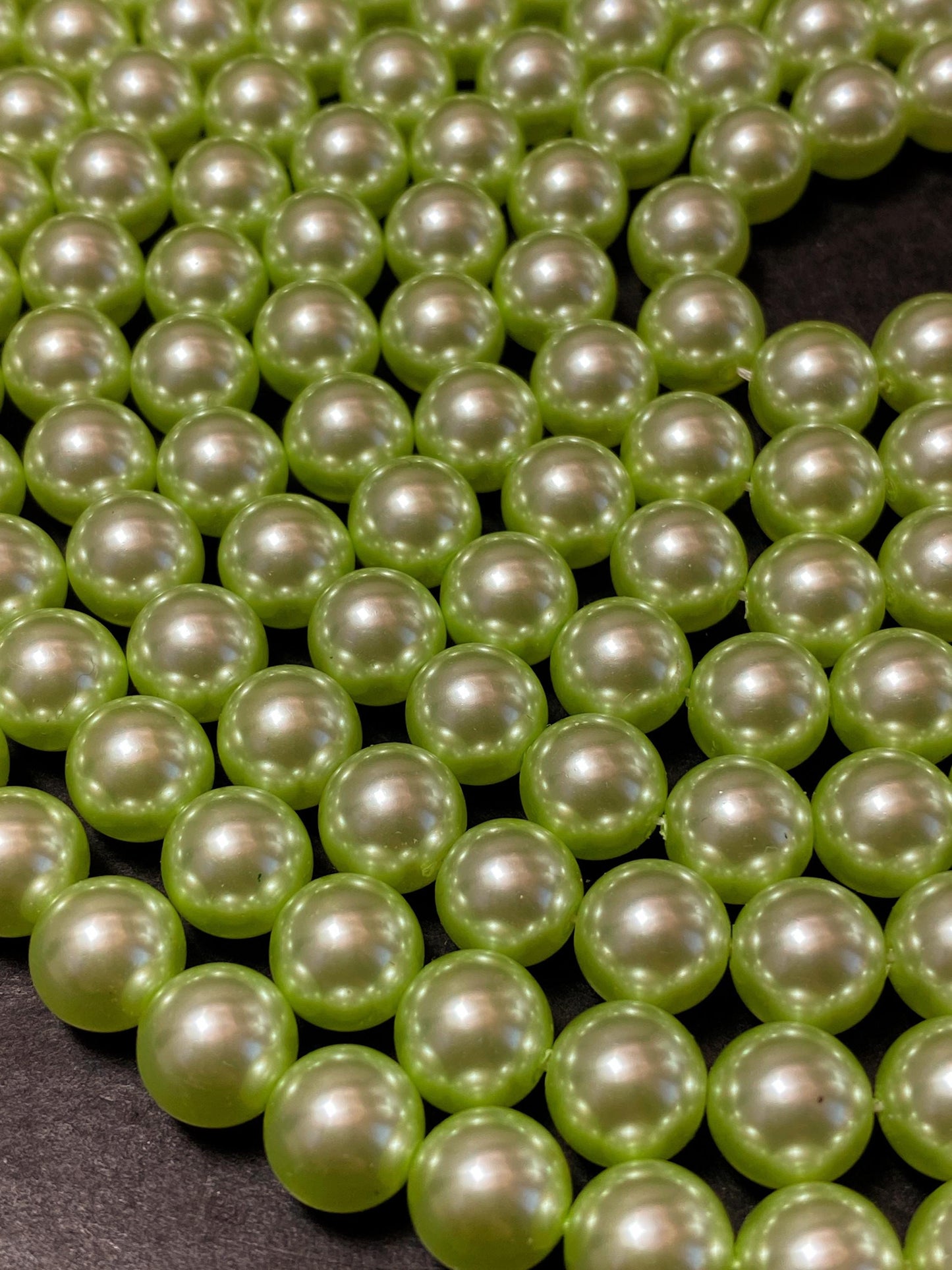 Chinese Swarovski Pearl Crystal Beads 4mm 6mm 8mm 10mm 12mm Round Bead, Beautiful Green Swarovski Crystal Pearl 15.5"