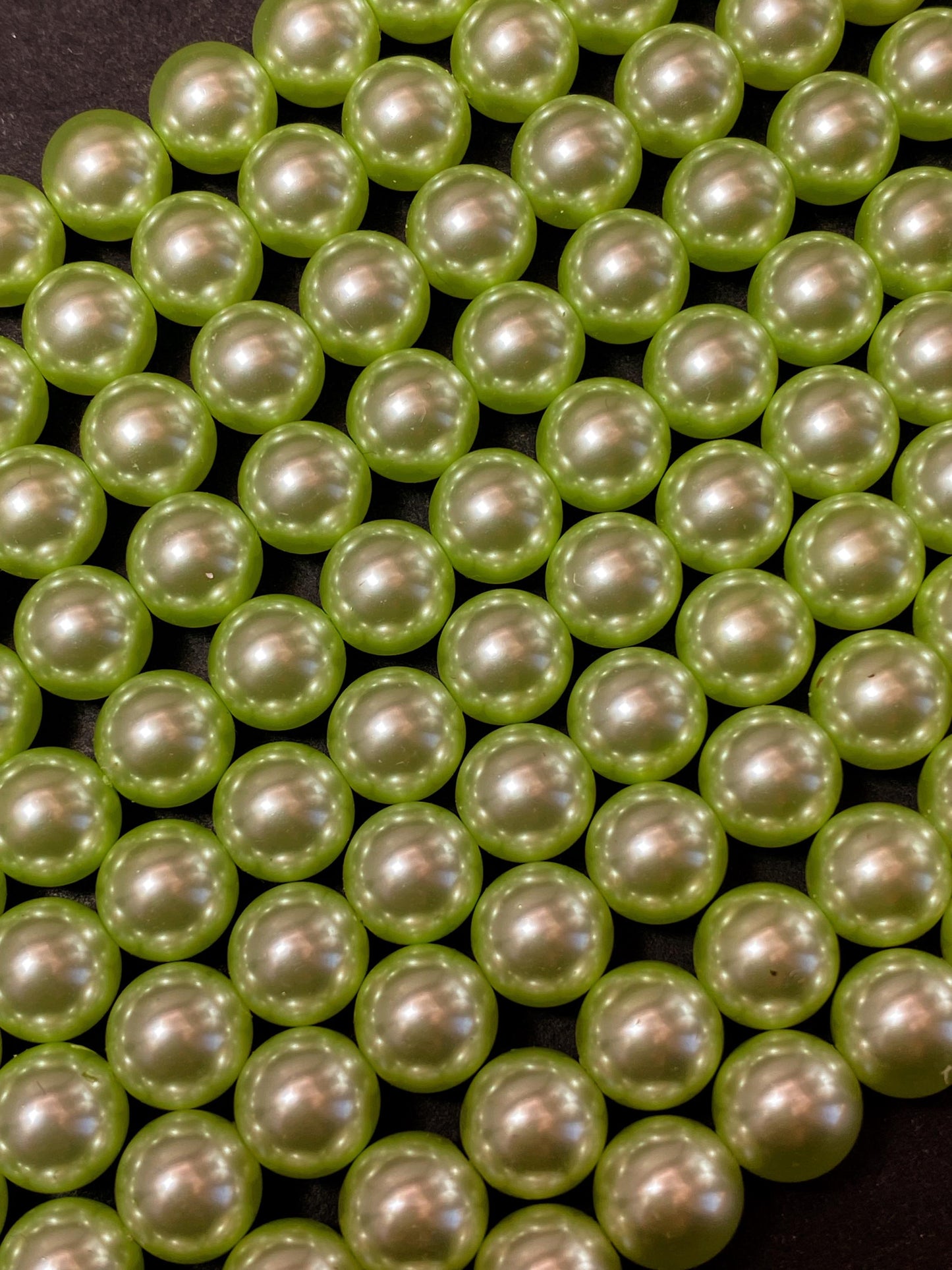 Chinese Swarovski Pearl Crystal Beads 4mm 6mm 8mm 10mm 12mm Round Bead, Beautiful Green Swarovski Crystal Pearl 15.5"