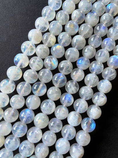 Mermaid Smooth Round Glass Beads, Clear Rainbow Iridescent Mermaid Beads,  Blue Mermaid Beads, 4mm 6mm 8mm 10mm 12mm 
