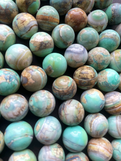 Natural Dragon Skin Agate Stone Bead 6mm 8mm 10mm 12mm Round Bead. Gorgeous Spring Green with Gray Color Design Agate Gemstone 15.5”