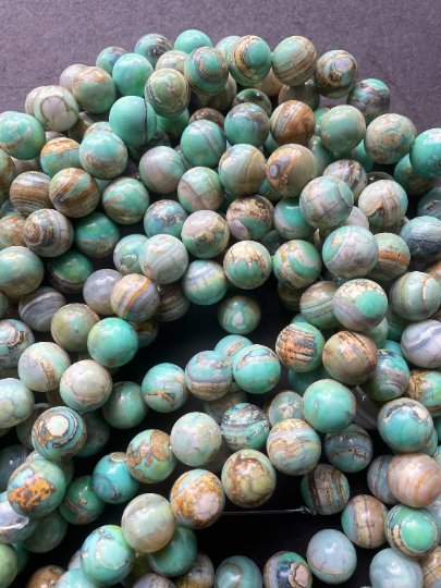 Natural Dragon Skin Agate Stone Bead 6mm 8mm 10mm 12mm Round Bead. Gorgeous Spring Green with Gray Color Design Agate Gemstone 15.5”