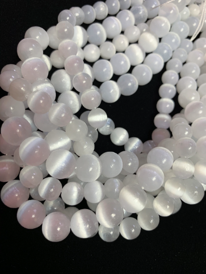 AAA Natural Selenite Gemstone Bead 4mm 6mm 8mm 10mm 12mm Round Bead, Gorgeous Natural White Color Selenite Gemstone Bead