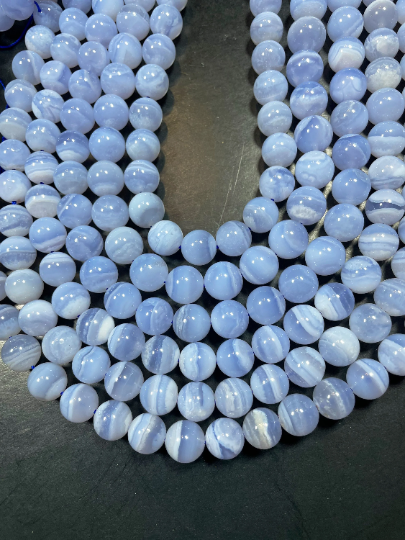 AAA Natural Blue Lace Agate Gemstone Bead 4mm 6mm 8mm 10mm 12mm Round Beads, Gorgeous Natural Blue Color Lace Agate Gemstone Bead, High Quality Beads