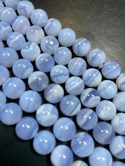 AAA Natural Blue Lace Agate Gemstone Bead 4mm 6mm 8mm 10mm 12mm Round Beads, Gorgeous Natural Blue Color Lace Agate Gemstone Bead, High Quality Beads