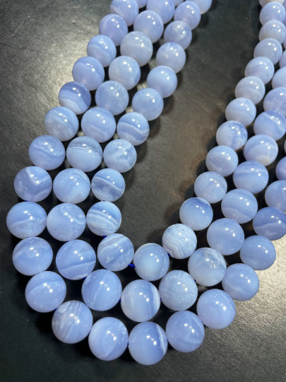 AAA Natural Blue Lace Agate Gemstone Bead 4mm 6mm 8mm 10mm 12mm Round Beads, Gorgeous Natural Blue Color Lace Agate Gemstone Bead, High Quality Beads