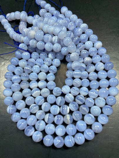 AAA Natural Blue Lace Agate Gemstone Bead 4mm 6mm 8mm 10mm 12mm Round Beads, Gorgeous Natural Blue Color Lace Agate Gemstone Bead, High Quality Beads