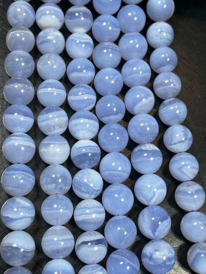 AAA Natural Blue Lace Agate Gemstone Bead 4mm 6mm 8mm 10mm 12mm Round Beads, Gorgeous Natural Blue Color Lace Agate Gemstone Bead, High Quality Beads