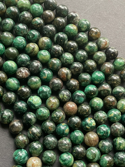 Beautiful Emerald Gemstone Bead 6mm 8mm 10mm Round Bead, Gorgeous Natural Dark Green Color Emerald Gemstone Bead Full Strand 15.5”