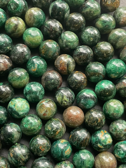 Beautiful Emerald Gemstone Bead 6mm 8mm 10mm Round Bead, Gorgeous Natural Dark Green Color Emerald Gemstone Bead Full Strand 15.5”