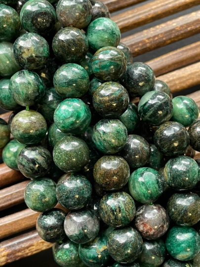 Beautiful Emerald Gemstone Bead 6mm 8mm 10mm Round Bead, Gorgeous Natural Dark Green Color Emerald Gemstone Bead Full Strand 15.5”